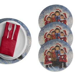 Hermia Salvamanteles de 37 cm Multicolor Pack de 4